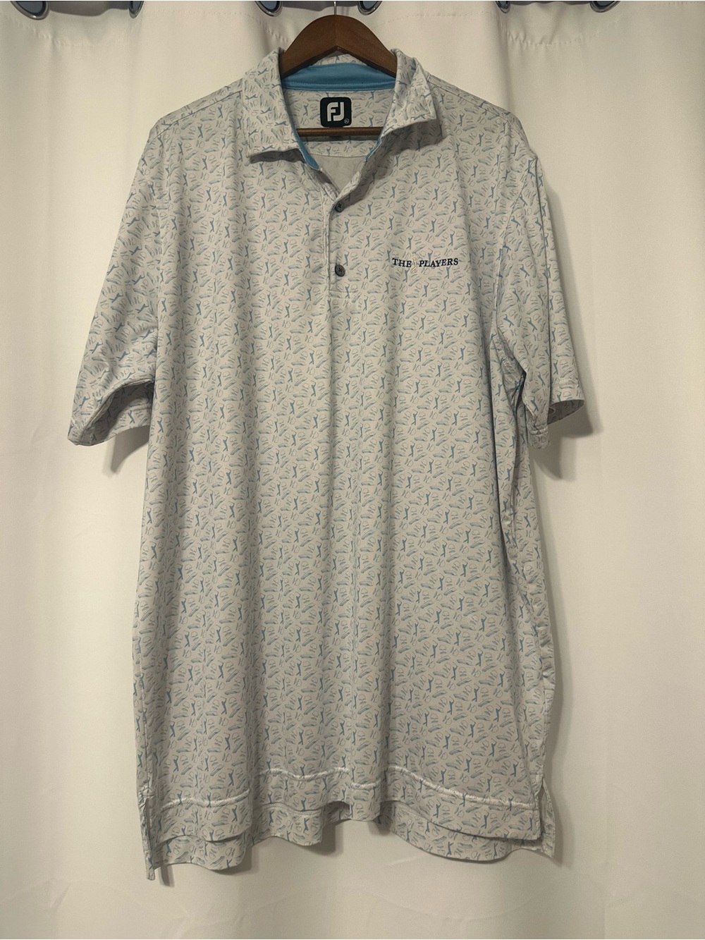 FootJoy The Players Light Blue Patterned Men's Polo Shirt